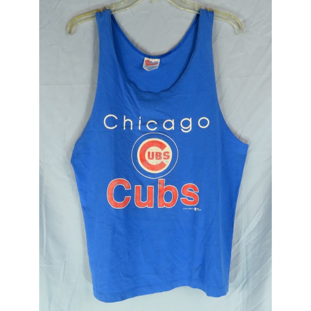 VTG 1993 Chicago Cubs Blue Shirt BASEBALL Single Stitch SLEEVELESS TANK MUSCLE M